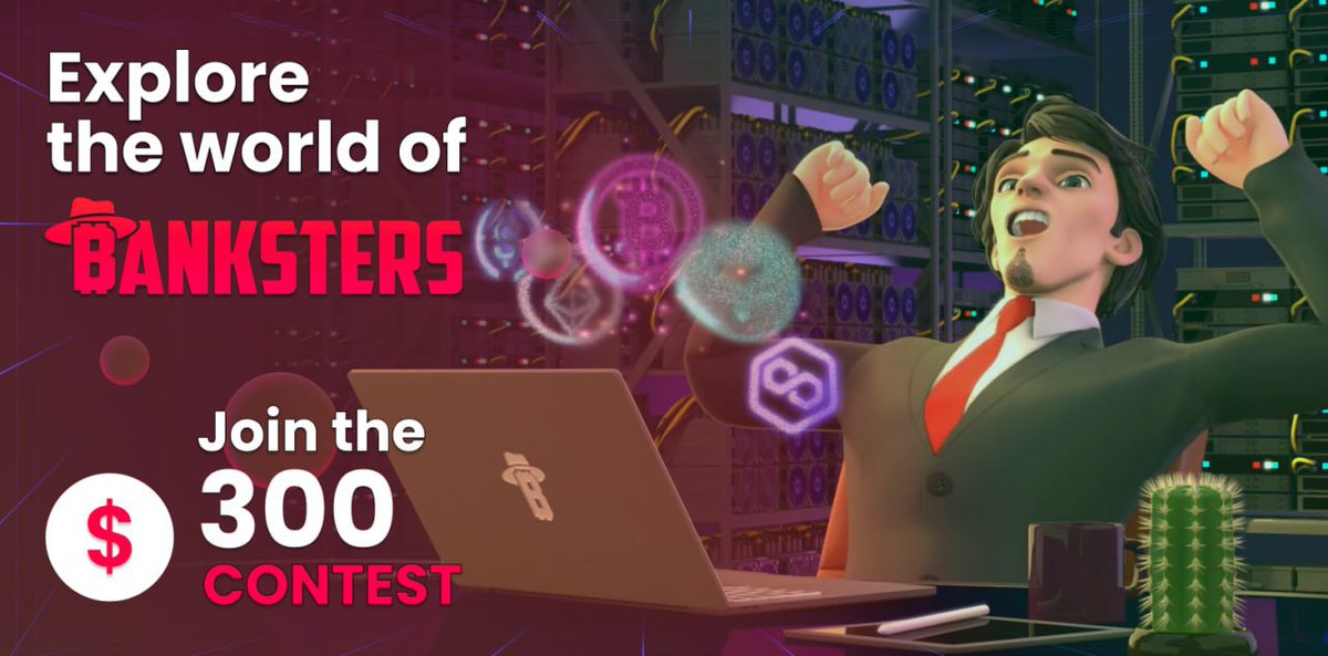revolut20's tweet photo. *GIVEAWAY* 

50$ in 24h

🎉 @BankstersNFT Game $300 USDT Contest! 🎉

➡️ RT + Play https://t.co/Nvj2Z1bdcN game

➡️ Join the contest here: https://t.co/sDmBMKvO3L

Post proof with Live Invest RUN.

This game is really addictive 😱

#Banksters #BankstersNFT #NFT #Giveaway https://t.co/UspkFvqYPT