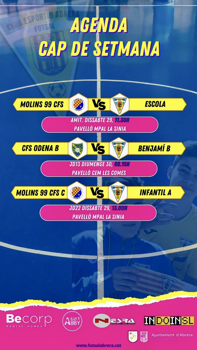 AGENDA CAP DE SETMANA
Lee más en : futsalabrera.cat/publication/15…