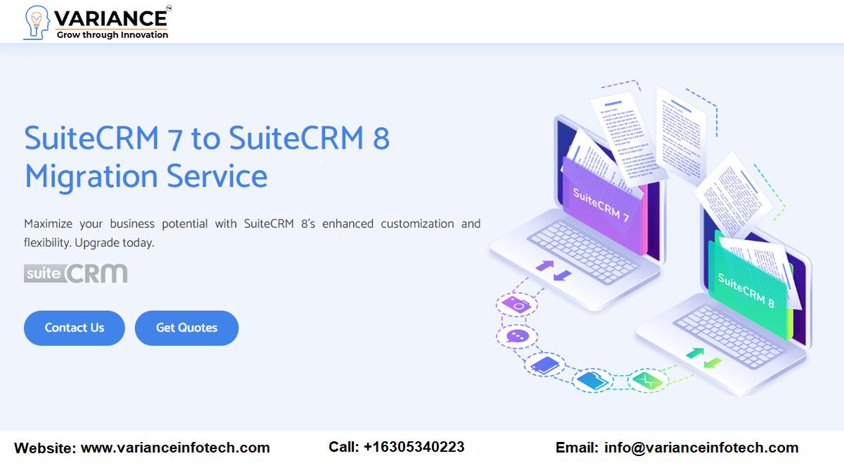 SuiteCRMexperts's tweet image. Our @SuiteCRM conversion services offer a simple and secure way to transfer your CRM data. We guarantee zero downtime and easy data #migration.
Click to know more: bit.ly/3AxGen8
Check out our SuiteCRM Migration Proposal: bit.ly/3L9caTY