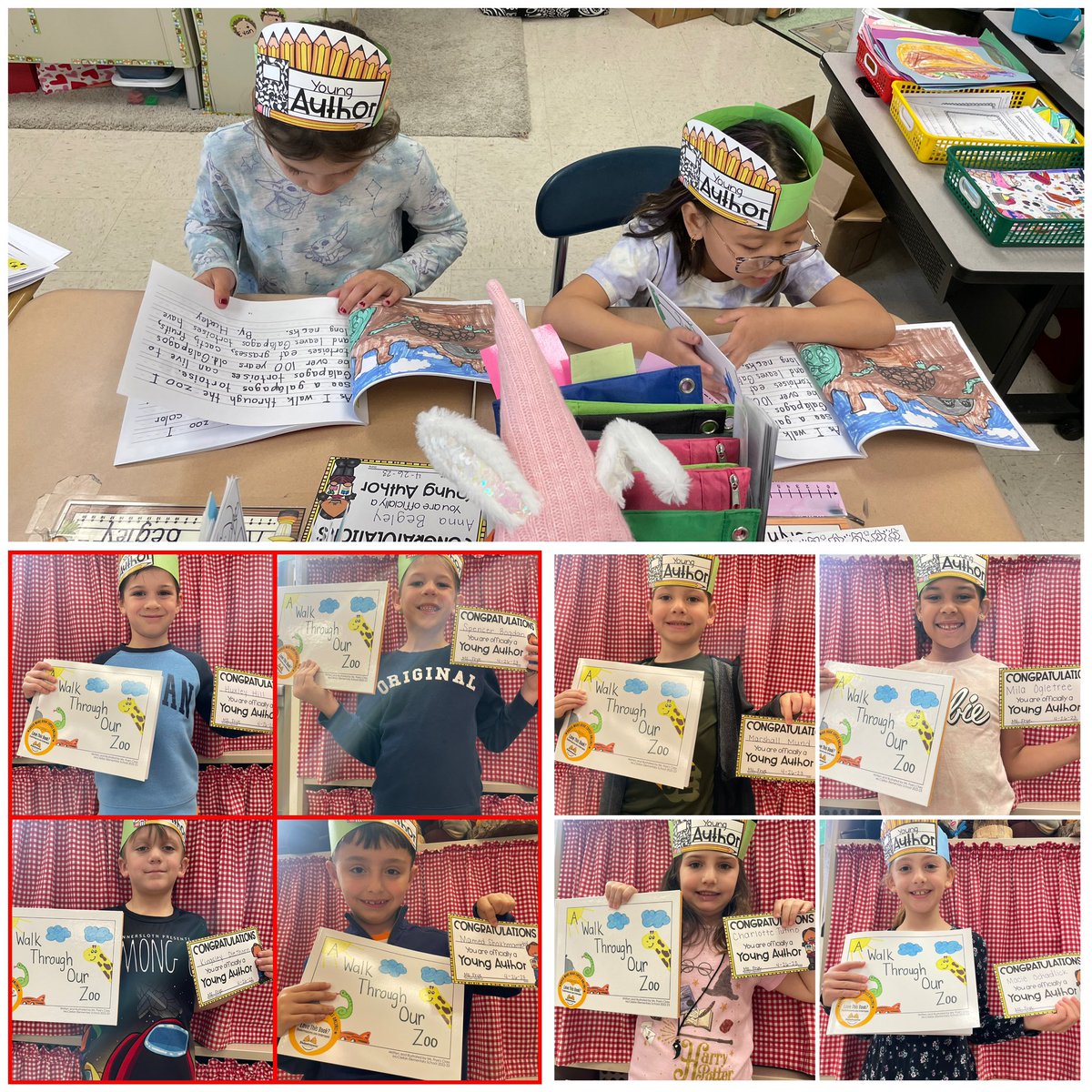 MissFrye14's tweet photo. During Read Across America Week our class worked so hard on making our very own book! They researched their own zoo animal for our story. Today we celebrated with a Publishing Party. Thanks #Studentreasures for publishing our book! #WErTJ https://t.co/A0UBONnxAP
