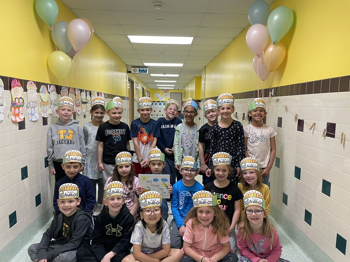 MissFrye14's tweet photo. During Read Across America Week our class worked so hard on making our very own book! They researched their own zoo animal for our story. Today we celebrated with a Publishing Party. Thanks #Studentreasures for publishing our book! #WErTJ https://t.co/A0UBONnxAP