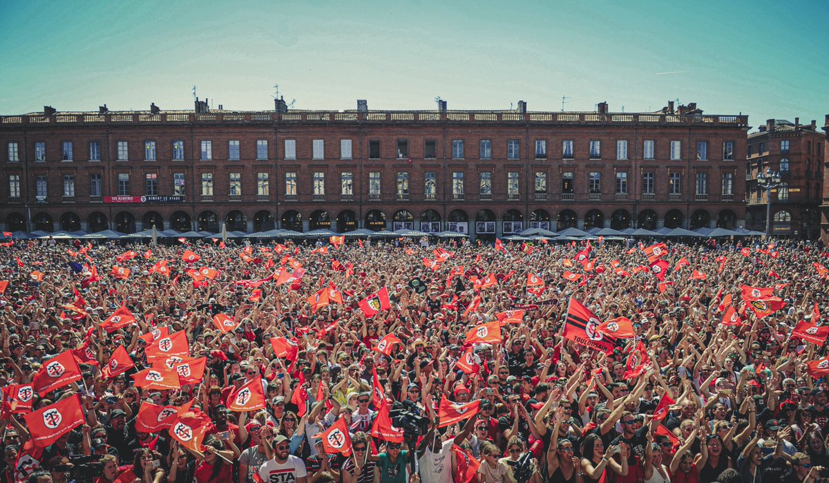 StadeToulousain's tweet photo. Samedi, dès 14h, on attend toute la #FamilleST place du Capitole pour la retransmission de la 1/2 finale de Champions Cup 🔴⚫

Après la rencontre, vous pourrez assister à ⤵️
-L'opéra "La Traviata" 🎻
-La finale de Coupe de France du @ToulouseFC 💜

#ToulouseIsRed🔴 #LEINST https://t.co/QVnluivDtE