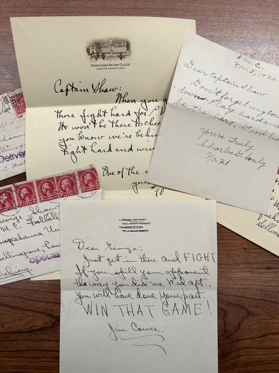 Love these letters to George B. Shaw, class of 1927, cheering on the football team!

#Widener #Wideneralumni