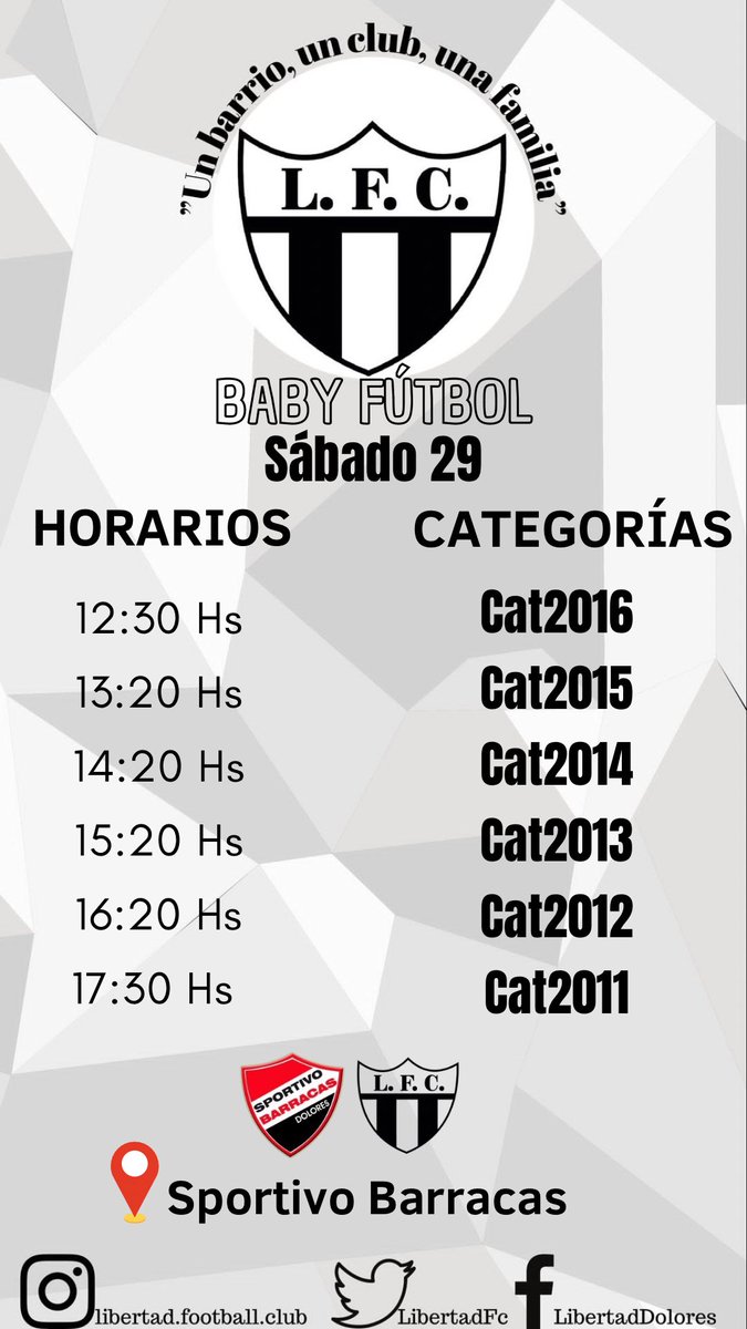 Este SÁBADO 29 damos comienzo al arranque del CAMPEONATO BABY FUTBOL 

En esta oportunidad nuestro oponente será el equipo de <a href="/barracasdolores/">Sportivo Barracas F. C.</a> 

Los esperamos a todos para disfrutar de una linda tarde de mucho fútbol 💪🏻⚽️