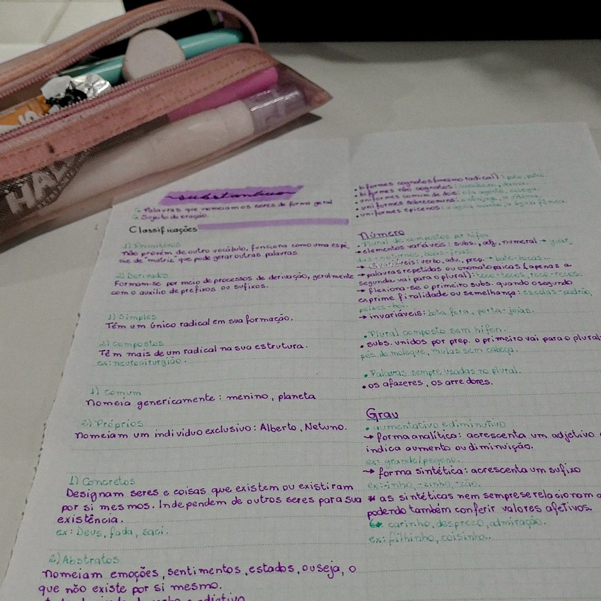 _studylu's tweet photo. resuminho de substantivos ✨️ https://t.co/gKw9C4ZK2s