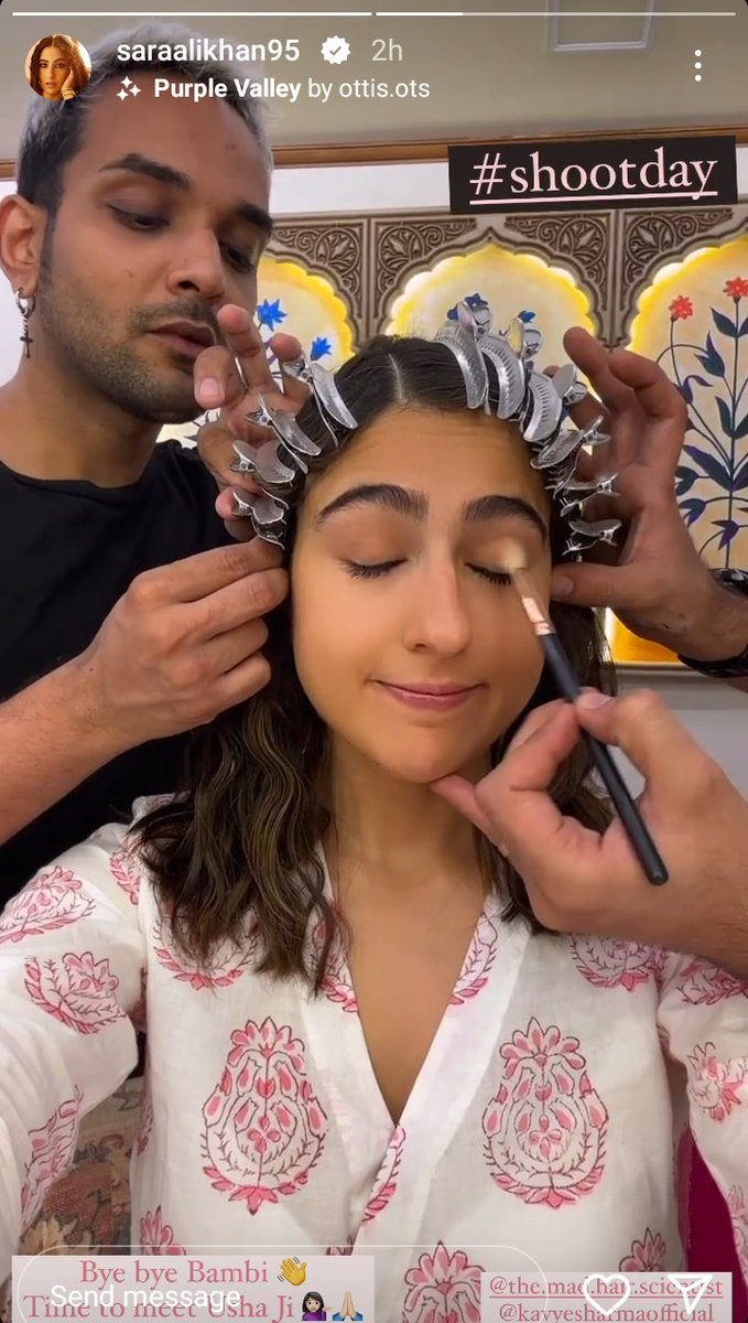 saramylove9095's tweet photo. Sara ig story
Shoot day 🎬
#SaraAliKhan #awmw https://t.co/hUZc2mSQCD