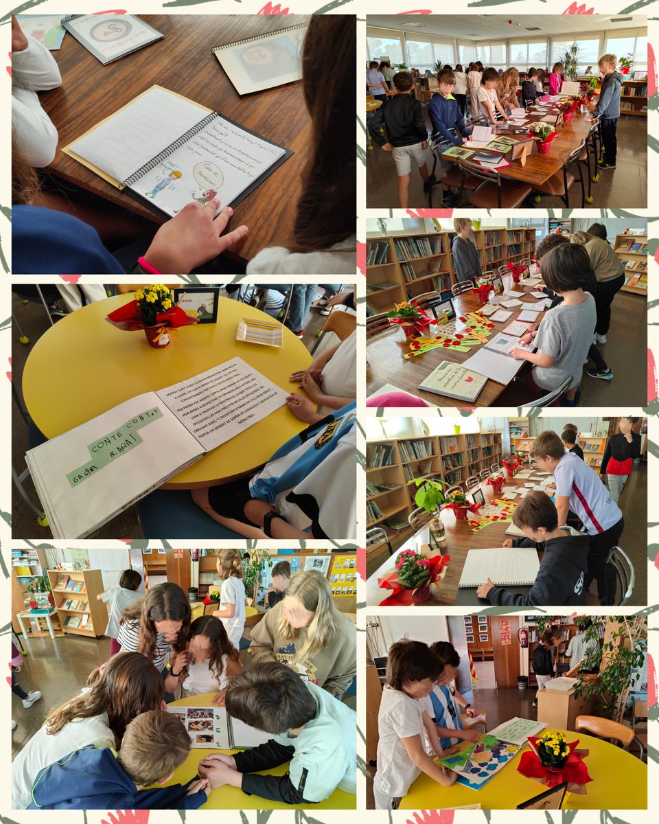 Avui l'alumnat de 5è i 6è ha gaudit dels treballs de Sant Jordi de tota l'escola. #escolaTresPins #TreballsCooperatius #aprenemjunts