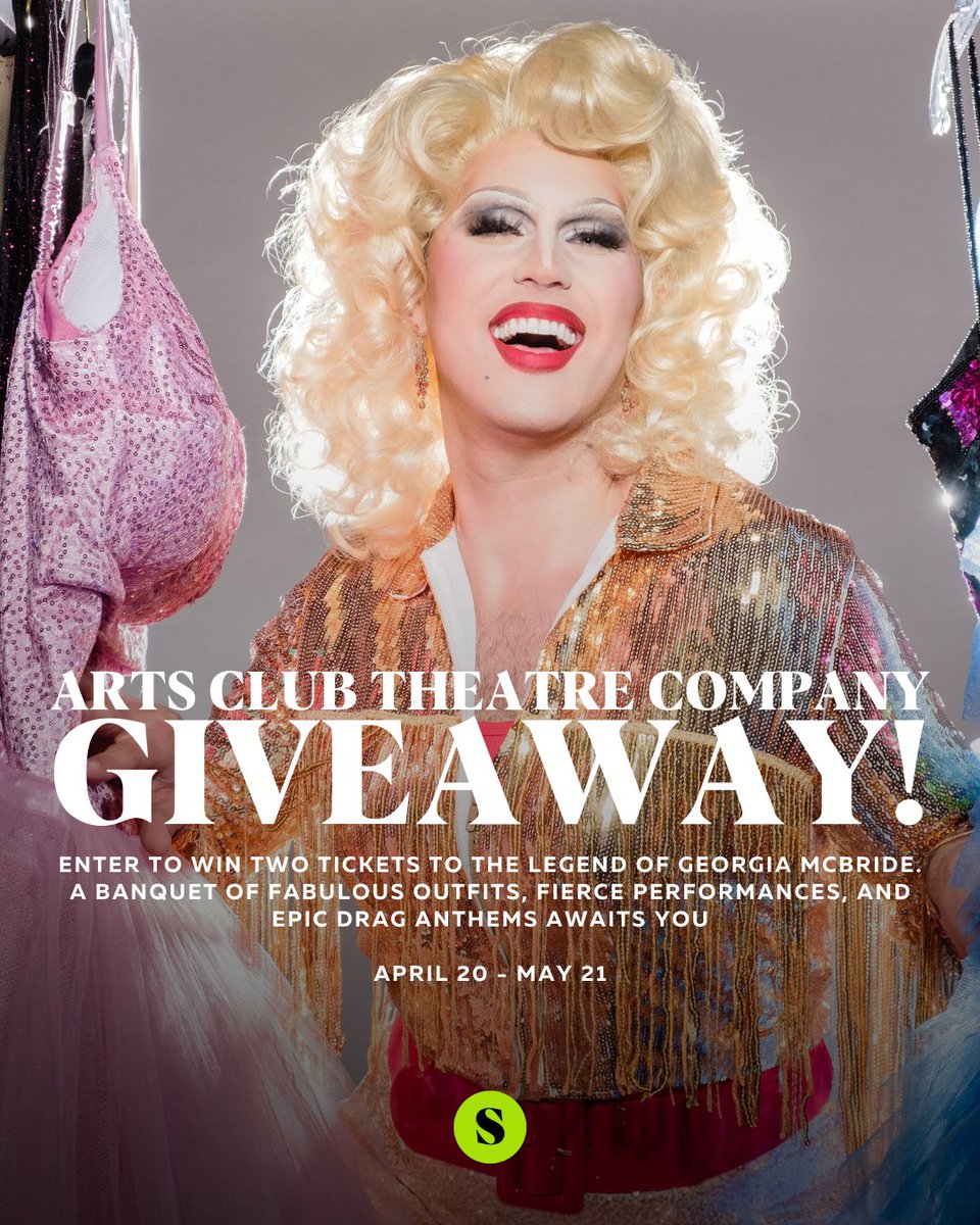 stir_vancouver's tweet photo. GIVEAWAY! Experience iconic music, and copious amounts of glitter with The Legend of Georgia McBride @theartsclub

Enter to win 2 tickets to this epic celebration of drag

To enter
1 Follow @stir_vancouver @theartsclub
2 Retweet this

Tickets: https://t.co/bC2Idwwpxw https://t.co/NgXLllSIBk