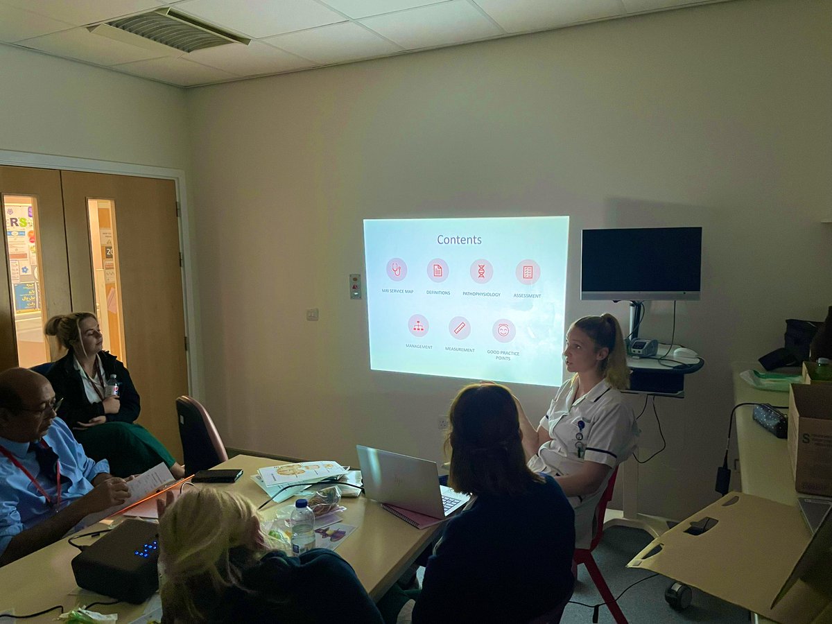 Ward31MRI's tweet photo. Great educational and informative presentation today by Jennifer Harrison @GMNISDN to our MDT about 'Spasticity Management' and its importance on a stroke rehab unit 🧠💉
Thank you so much for joining us! #education #strokerehab #spasticitymanagement #MDTlearning https://t.co/2poOmyAmic