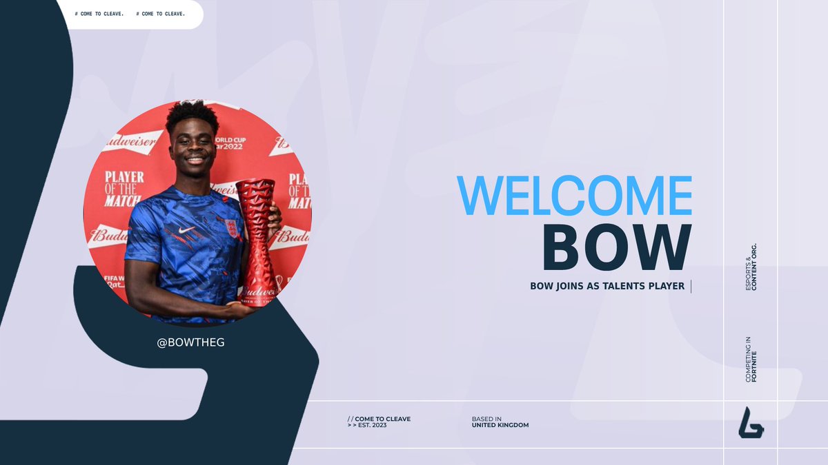 We haven´t got enough! 😋

We are happy to announce an new talents player!  

Welcome Cleave <a href="/bowtheg/">BowTheG</a>  

#ComeToCleave