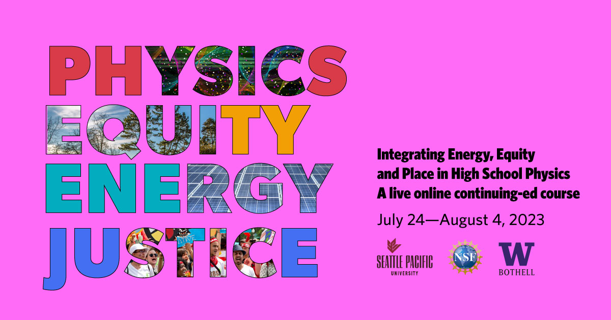 "It was so encouraging and inspiring to discuss equity issues with a group of like-minded science teachers. The facilitators were deliberate about building community, identity and equity." -- Molly G., high school teacher. Apply today! #iteachphysics energyandequity.org/events/sw2023/