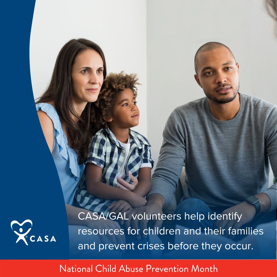 Preventing child abuse means making sure children and families have access to the resources they need. 🙌 CASA volunteers help identify those resources to strengthen families and prevent crises.

casabc.org

#ThrivingFamilies #ChildAbusePreventionMonth