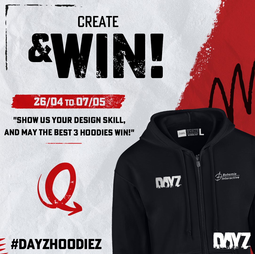 DayZ's tweet image. 🏆Hi Survivors,
As we were stunned by your creativity and excellent work in our previous contest, we are bringing you a new one!
🥋Design the #DayZHoodieZ of your dreams! 
Please find the contest details here: ow.ly/4zOi50NUv1t