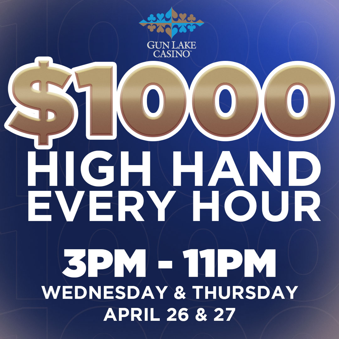 Gun Lake Casino on Twitter "🃏💰It's DAY 3 of our High Hand contest in