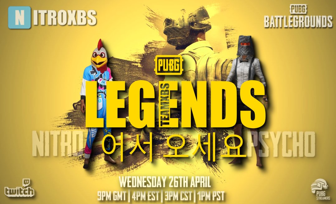 Nitroxbs's tweet photo. Join me today for the #PUBG Partner Push 🔴 Live on #twitch 9PM GMT | 4PM EST | 3PM CST | 1PM PST 
https://t.co/6r1POBAcXT

#no1duo #contentcreator #freshcutpartner #twitch https://t.co/HtmzETzwav