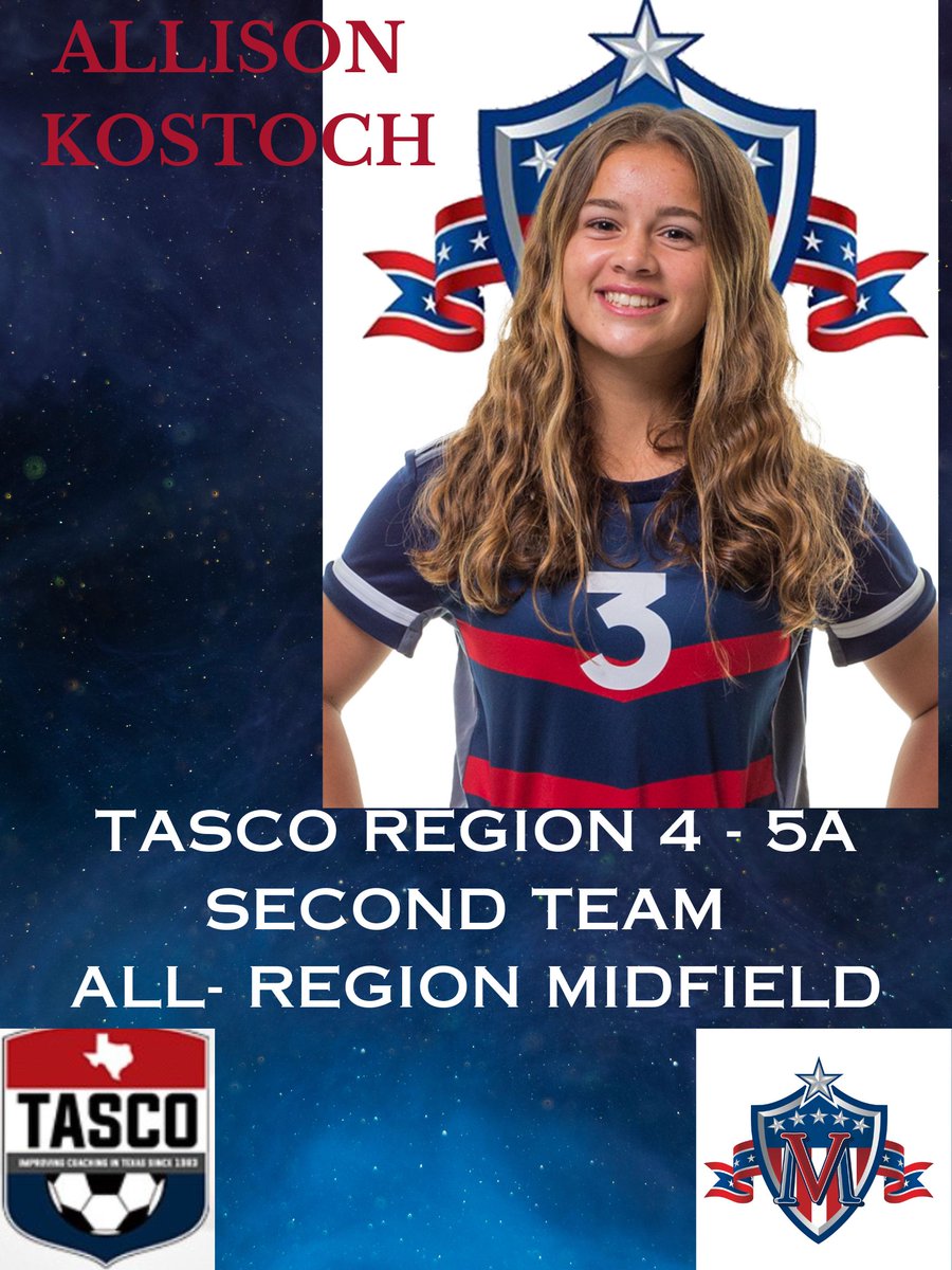 Congratulations to our Region 4-5A TASCO All-State/All-Region players Clarissa Carmona - Honorable Mention All-State; Molly Meares, Brailee Burlingame, Allison Kostoch -(2nd Team All-Region) @VMHSEagles @VMAthletics @CCISD @CallerSports @ChrisThomasson7 @qmartinez