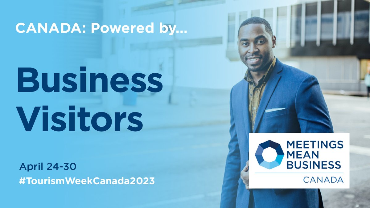 Did you know: Business travel is 40% of Canada’s tourism industry, with business visitors spending $843 per trip? Download the #TourismWeekCanada2023 tool kit to learn more about business travel's contribution to Canada’s economy bit.ly/41mOkem #MeetingsMeanBusiness