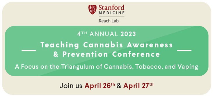 CORachelOBryan's tweet photo. My colleague Julie and I are excited to present at the Stanford Teaching Cannabis Awareness &amp; Prevention Conference in just a few minutes. Start time 9:20 PDT! https://t.co/hcpesc0CK4