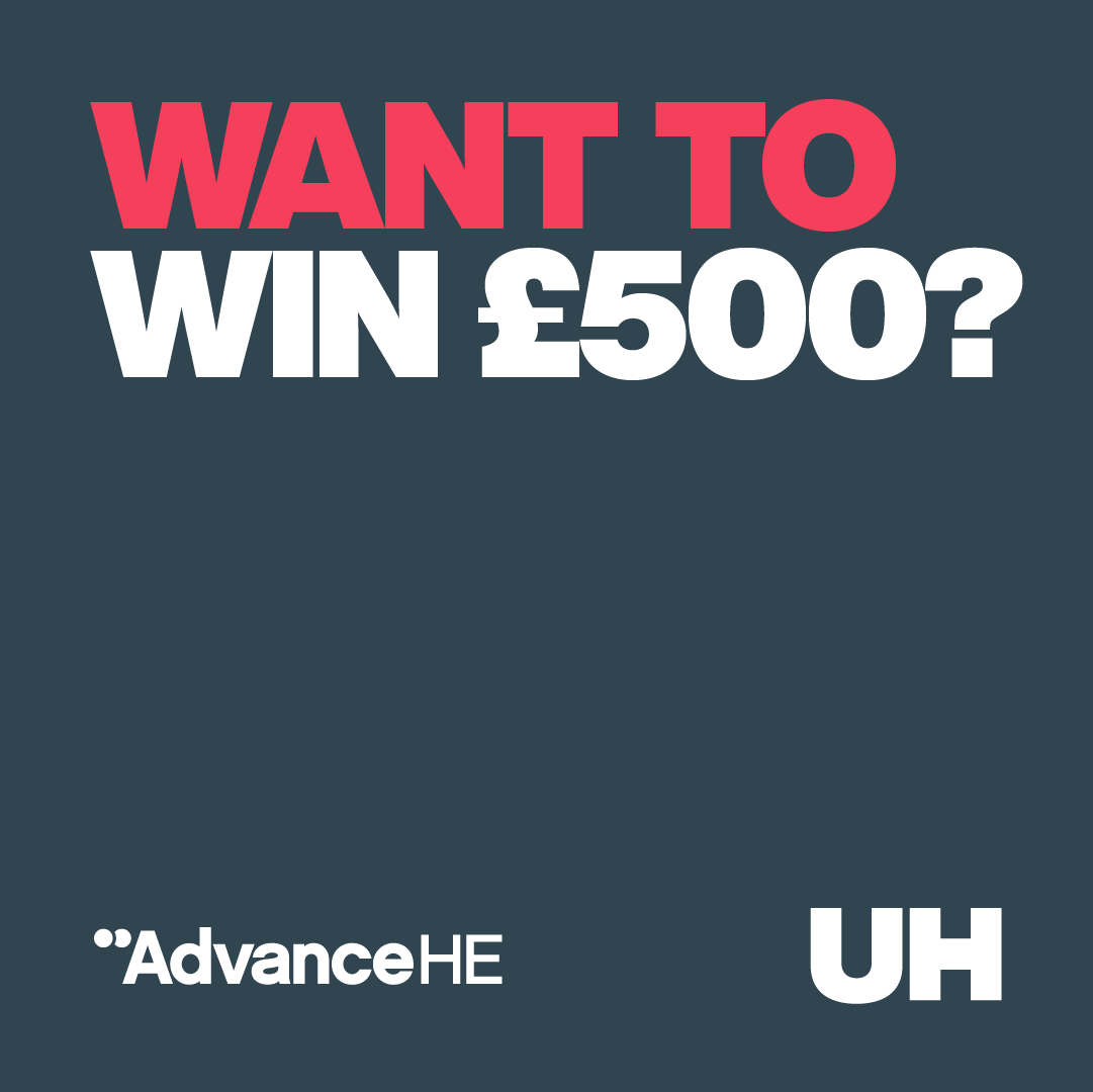 UniofHerts's tweet photo. Have you got 15 minutes to spare? ⏱️ Complete the postgraduate survey. 

If you complete the survey by Friday 5 May, you could be in with a chance to win top cash prize of £500, second prize of £300 or be one of our ten runners-ups winning £100. https://t.co/k5qsIP8L4l