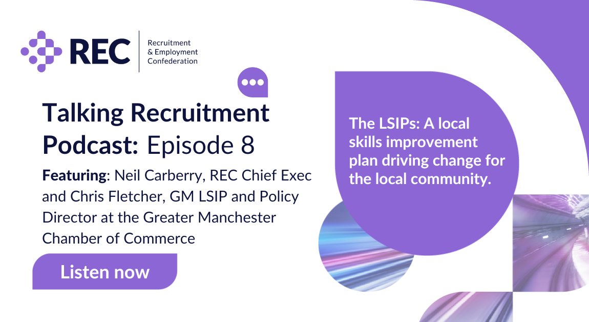 RECmembers's tweet photo. 🎙️New #TalkingRecruitment podcast: @RECNeil and Chris Fletcher provide an insight into how the #LSIPs are being implemented in the #GreaterManchester area, what the plan enables and how it's different from previous plans.
Tune in now ⬇️
https://t.co/4GAzmGnF50 https://t.co/Bmko1v1NXF
