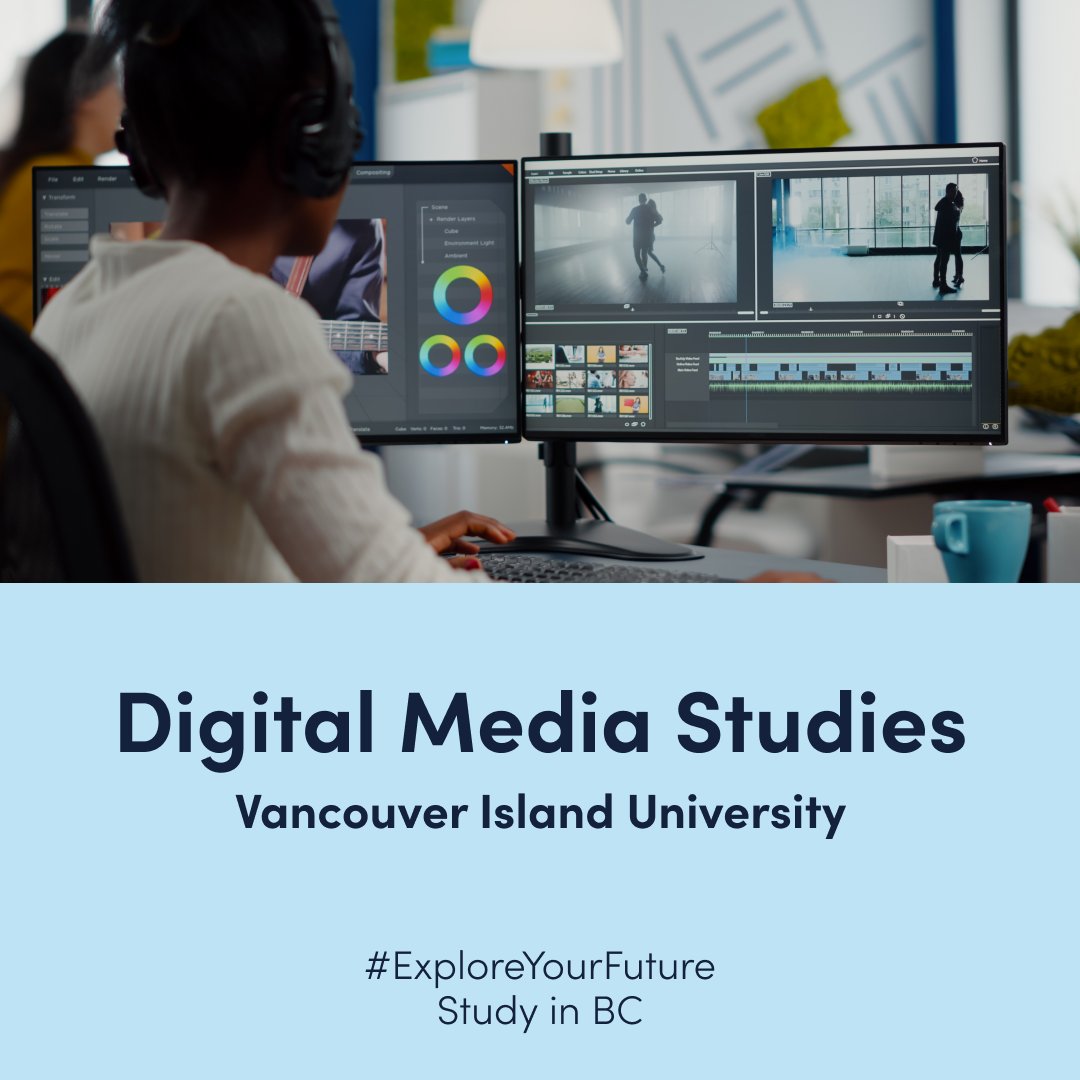 StudyinBC's tweet image. 🎨 Unleash your creativity with Digital Media Studies at Vancouver Island! Develop skills in journalism, interactive design, and more. #StudyInBC #ExploreYourFuture