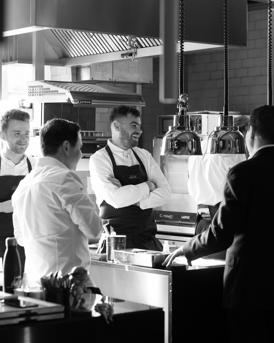 All smiles during today's pre-service run through. This is the time where the FOH and Kitchen teams gather together to talk about any menu changes, sample anything new and reflect on how we can improve and create a memorable experience for all of our guests. . . . @michelinguid