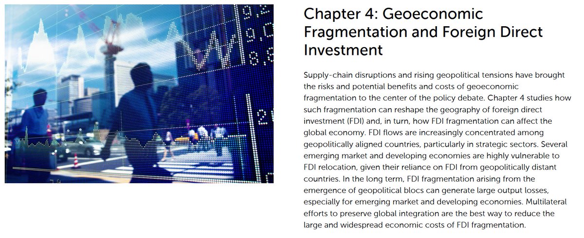 🇺🇸🇨🇳 - Must-read IMF report on the economic costs of geopolitical fragmentation (aka US-China decoupling) - in a nutshell, a decoupled global economy will be a poorer one, with emerging economies most at risk
🧵A thread, with graphs &amp; takeaways [1/10] 👇
imf.org/en/Publication…