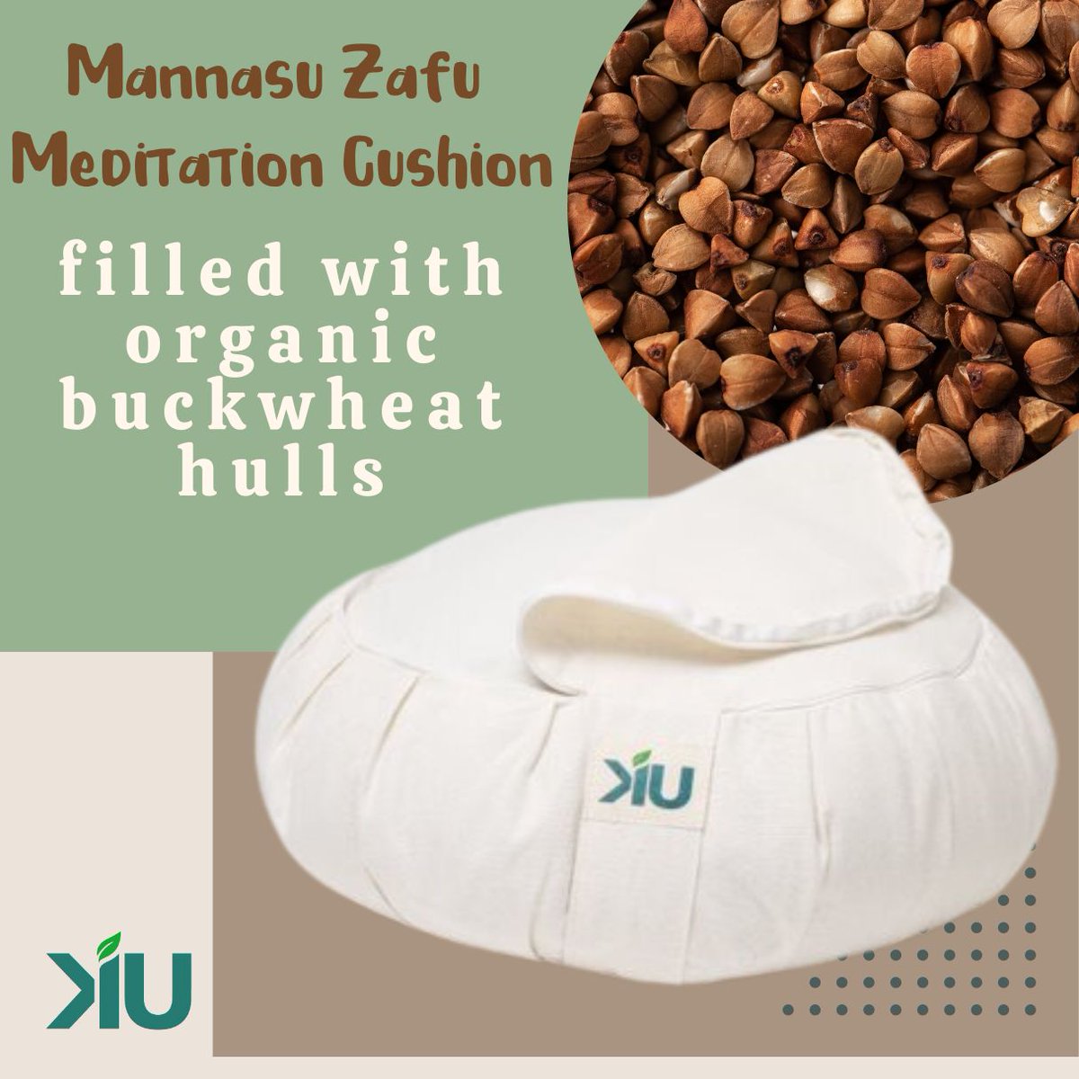 Our Zafu Meditation cushions are made with premium buckwheat hulls filling, recycled cotton ensuring a durable and long-lasting addition to your meditation practice. #meditationcushion #zafumeditationcushion #meditationpractice #mindfulnessmeditation #yogameditation