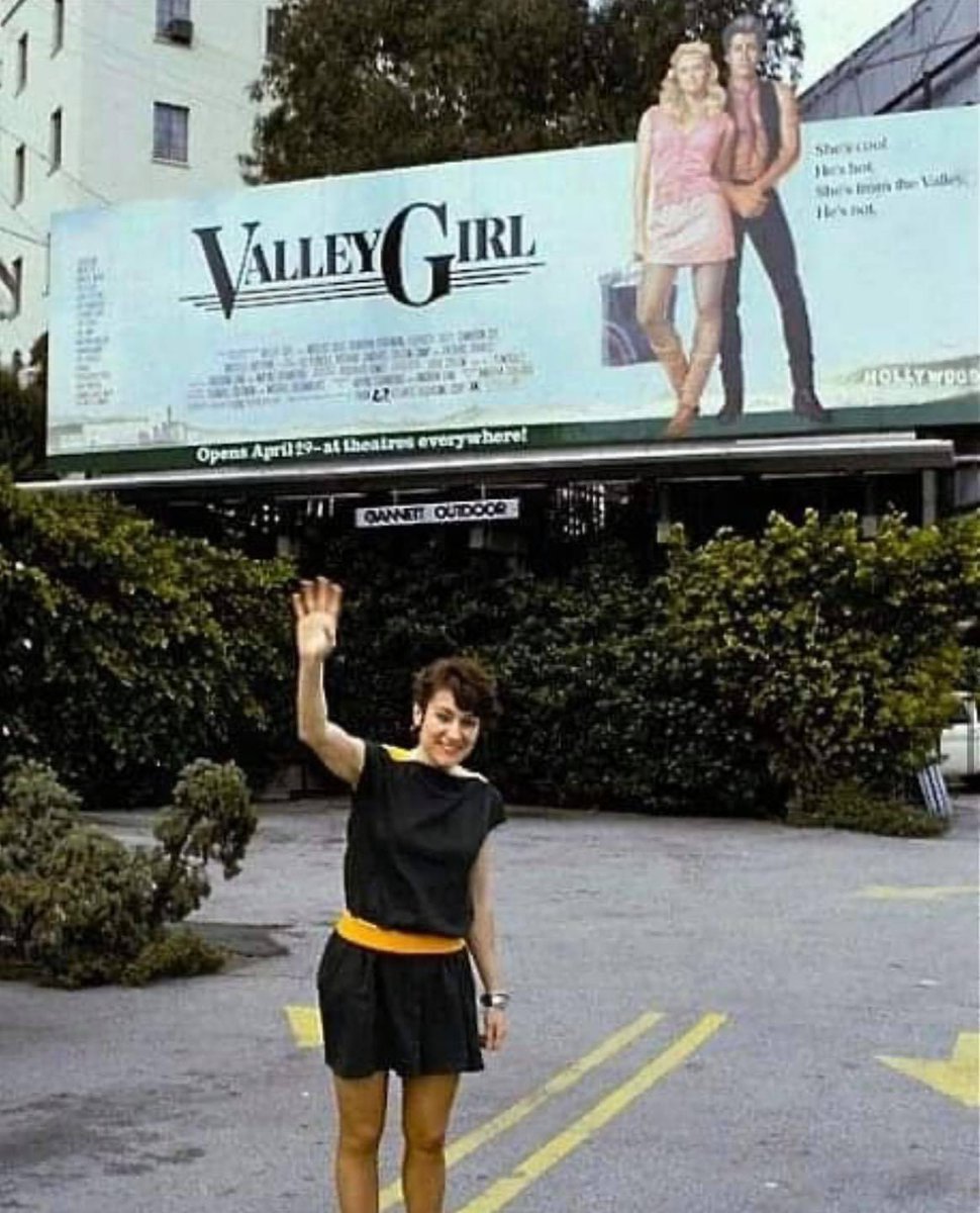 To help celebrate VALLEY GIRL’S 40th, here’s a photo of Director Martha Coolidge in front of the Sunset Strip billboard in 1983. 

Anniversary screenings happening this week with cast members. Hope to see some of you this Saturday at the <a href="/newbeverly/">New Beverly Cinema</a> . “Like totally”.