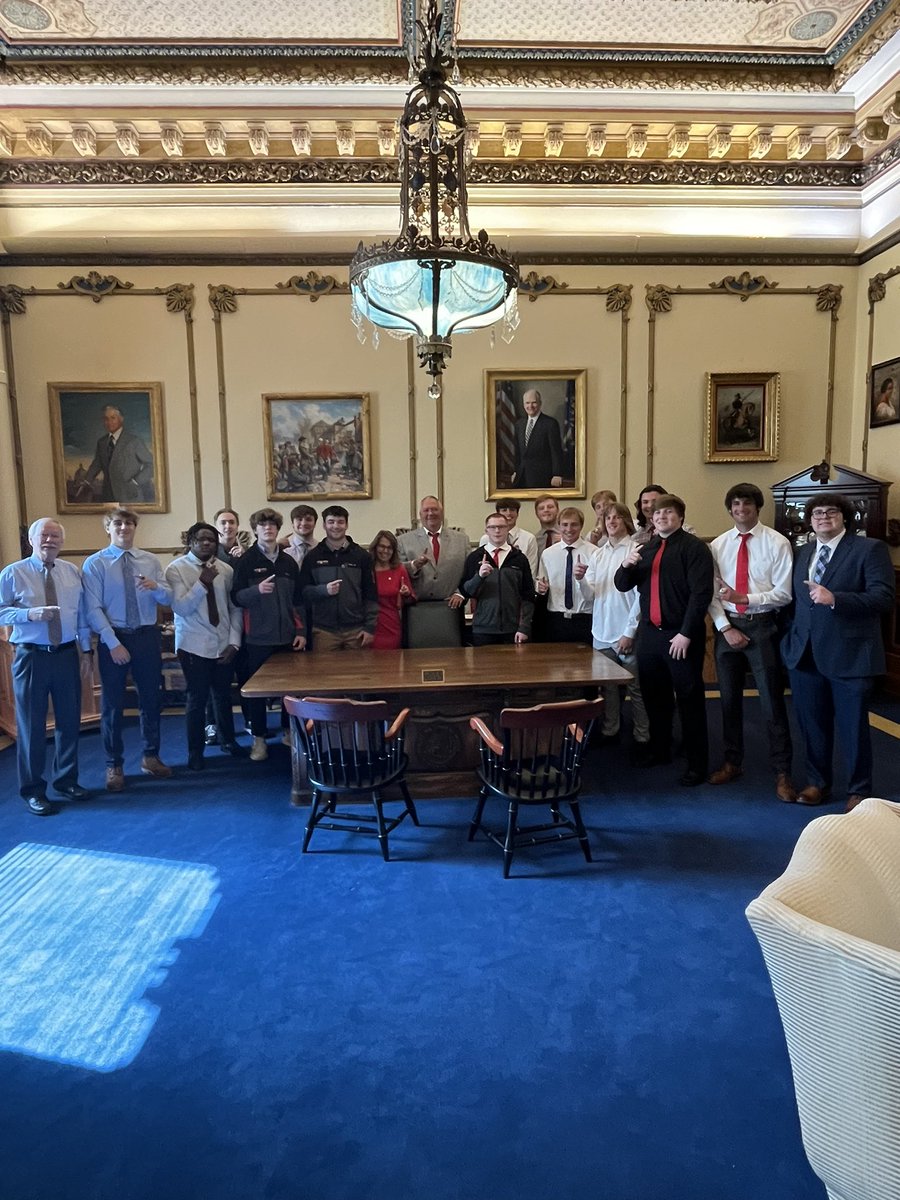 Huge thank you to <a href="/vote4mdavis/">Michelle Davis</a> and everyone else involved to recognize the 3x Defending State Champs today. Representing the  Trojans at the State House are Coach Moore and some of our 2023 Seniors. What a memorable experience. <a href="/CGTrojansAD/">CGHS Athletic Dept.</a> <a href="/CGSportsNetwork/">CG Sports Network</a> <a href="/IHSAA1/">IHSAA</a>