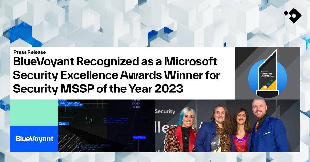 “We look forward to continuing to have strong integration with Microsoft products and security services to deliver the very best in cybersecurity to our joint clients," said our Milan Patel, Global Head of Managed Security Services.

bluevoyant.com/press-releases…

#microsoftsecurity