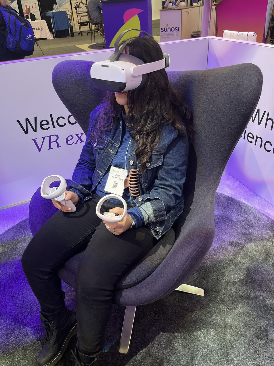 VincentyAshley's tweet photo. On Day 4 (last day) I had the opportunity to explore the huge exhibit halls, attend talks on video games, research involving cognition, and even experienced going inside a brain through VR. 

This was an incredible meeting. Hoping to come back next year. #AANAM @AANmember https://t.co/4o2rgqq7h9