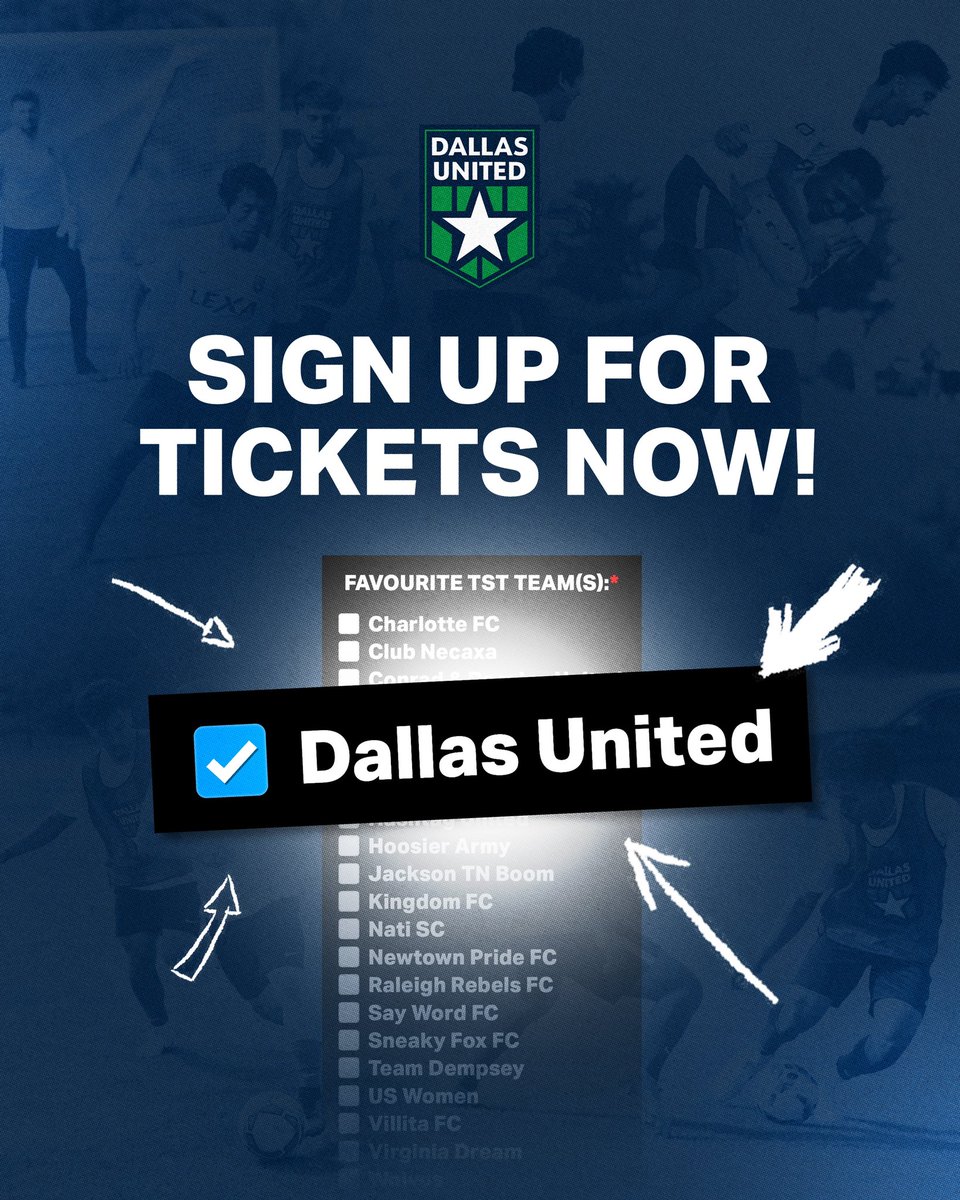 LINK IN BIO 🔗

Make sure to ☑️ Dallas United when completing the sign up process! ✍️

We look forward to seeing you all June 1st! <a href="/TST7v7/">TST</a> 💙💚