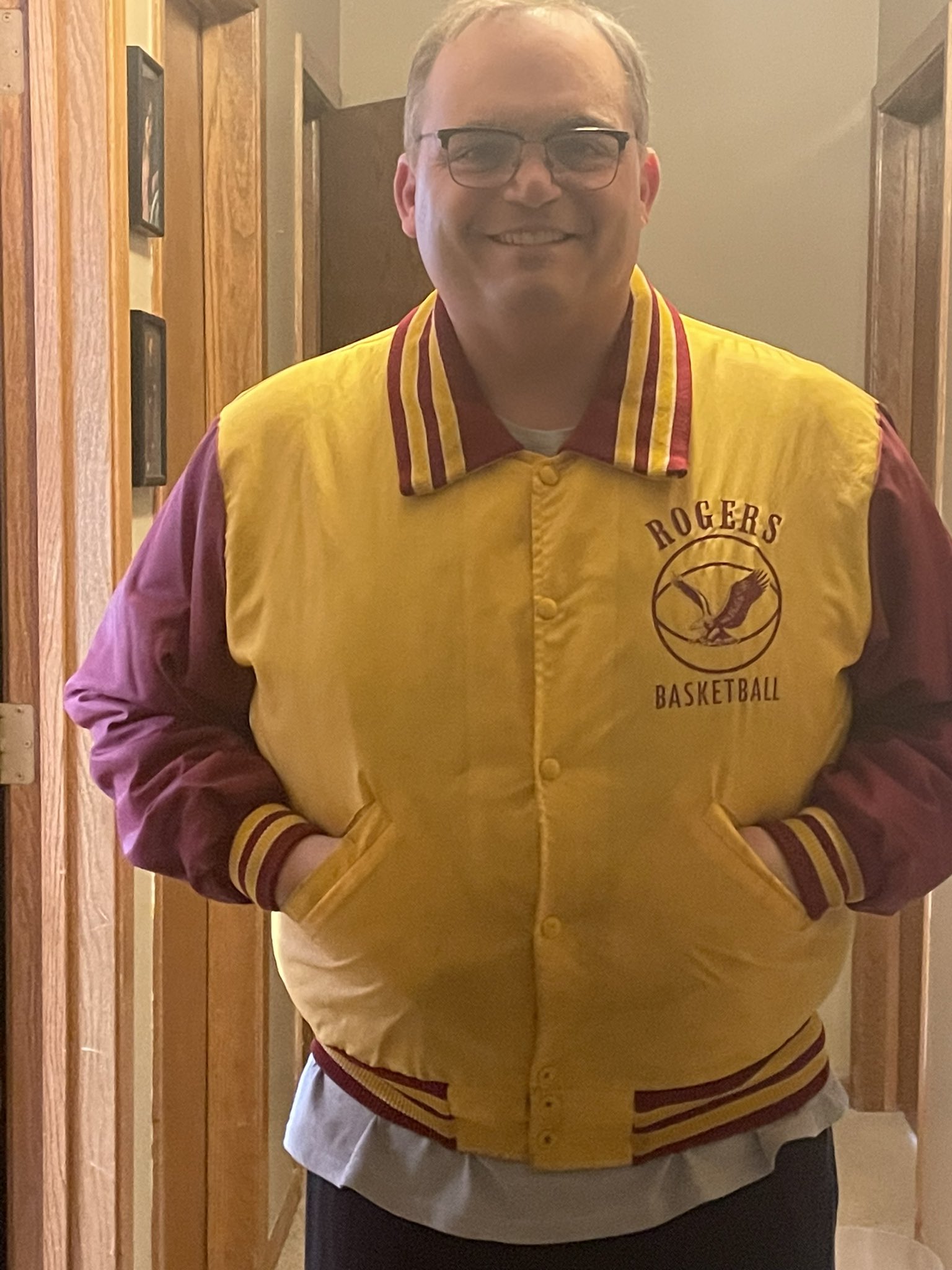 Steve Deace on X: Old high school basketball team jacket. Cannot believe I  was still able to button it!  / X