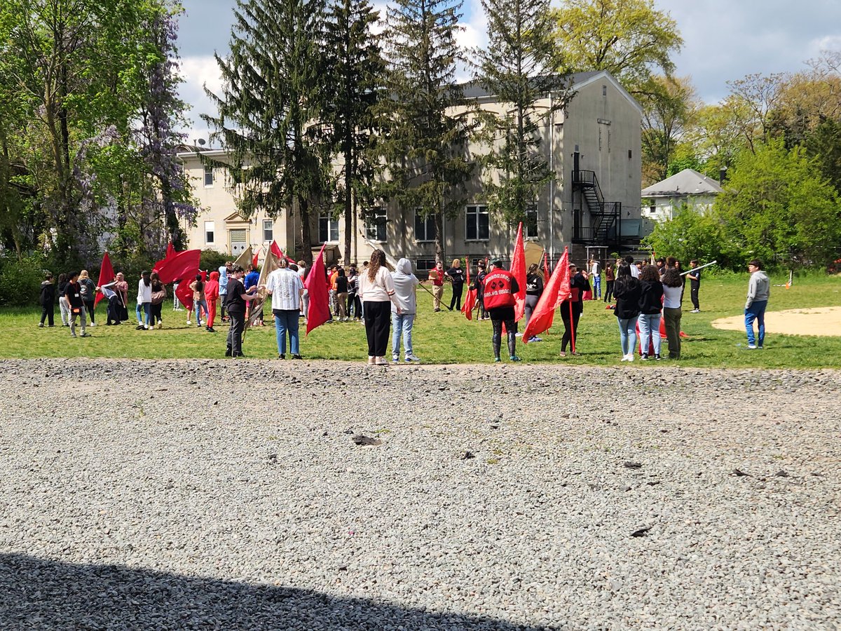 Thanks to WHS Winter Guard coming down to perform and work with our 8th grade students! I see some future guard members out there! #wmswarriors #whsbarrons #winterguard