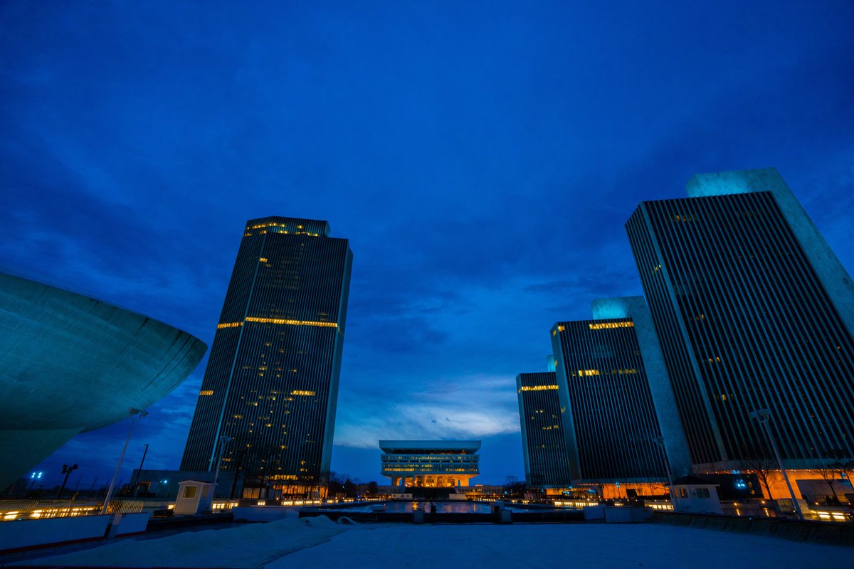NYS_OGS's tweet image. Tonight, the Empire State Plaza, NYS Capitol &amp;amp; Alfred E. Smith Building will be lit teal for Denim Day👖💙

Denim Day is a Sexual Assault Awareness Month campaign to spread awareness around sexual violence, support survivors &amp;amp; educating ourselves. #SAAM2023