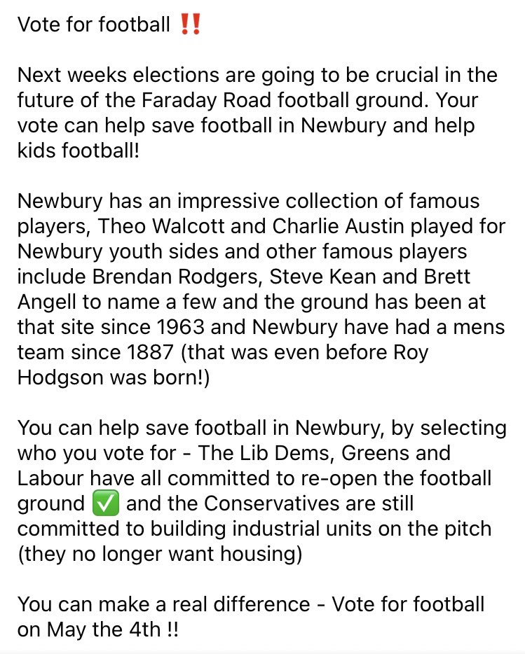 The fact that <a href="/chazaustin10/">Charlie Austin</a> graced the hallowed turf must make it the 8th Wonder of the World 🌎 

People of West Berkshire, please “Vote Football” 🙏