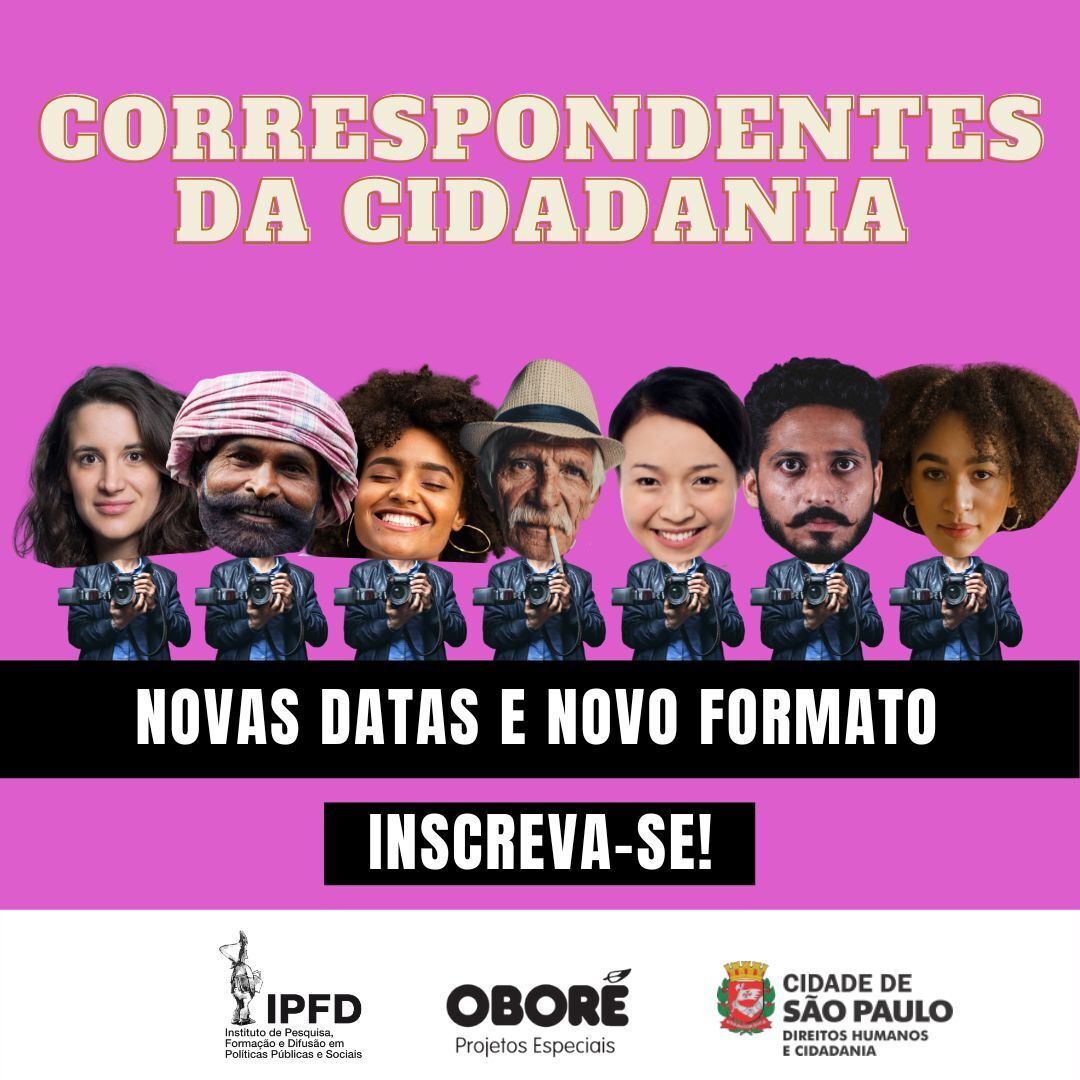 reporterfuturo's tweet photo. Inscrições para o curso Correspondentes da Cidadania seguem abertas até 21 de maio. Agora o curso será híbrido ⤵ Inscreva  #correspondentesdacidadania2023 #modulosobore #reporterdofuturo #repórterdofuturo #smdhc #cidadedesaopaulo #direitoshumanosecidadania #reportagem https://t.co/UMTt6BoSY7