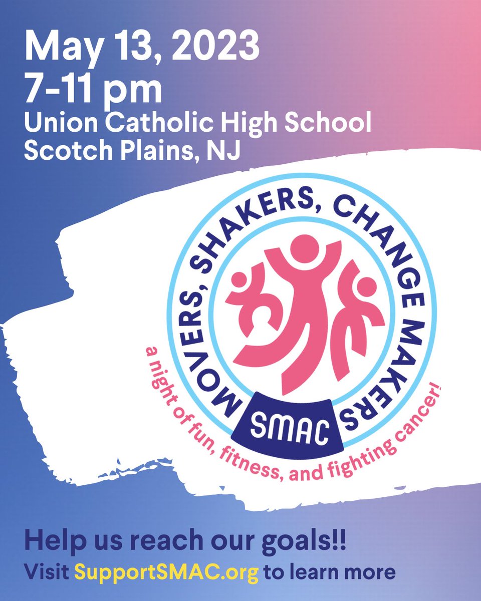 SupportSmac's tweet photo. SMAC can't wait to welcome students to  "Movers, Shakers, Change Makers!" - a night of fun, fitness and fighting  cancer! 

Check  out our website for all the details and ways to support SMAC and this year's beneficiary, The Emmanuel Cancer Foundation: https://t.co/G4e5j1RgV1 https://t.co/tLpDjg0wZI