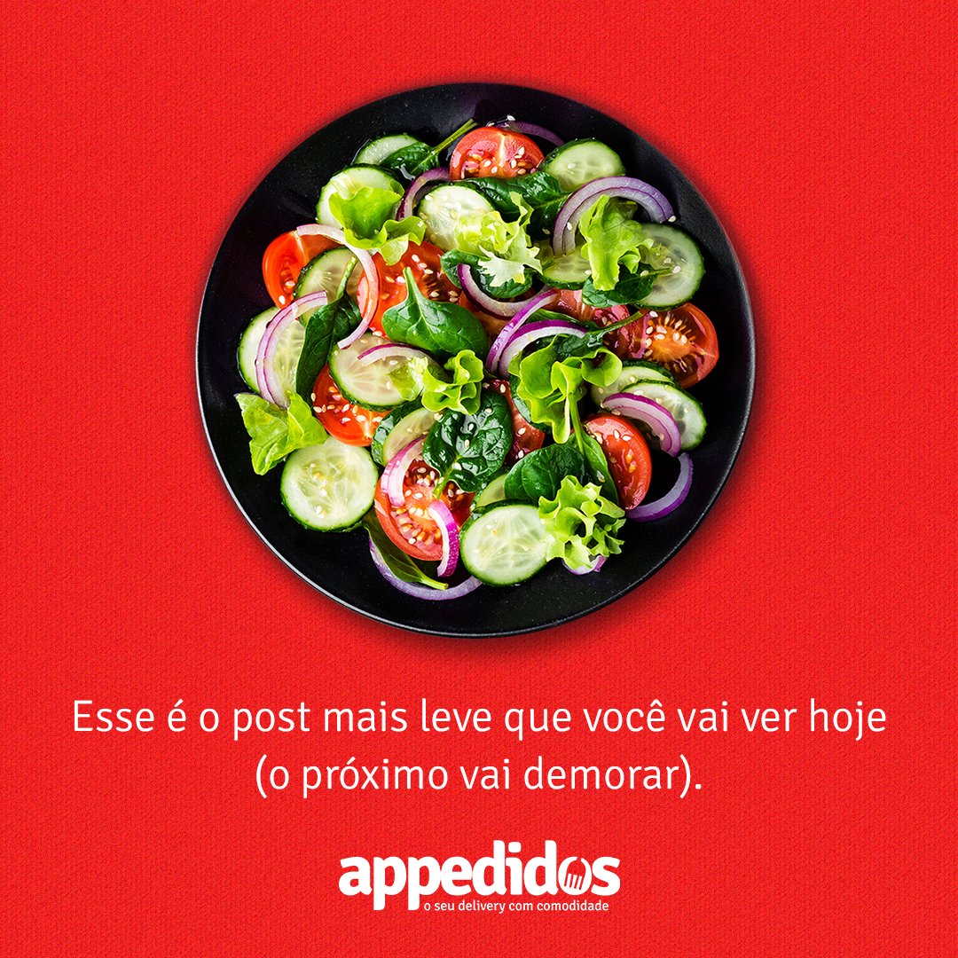 appedidos's tweet photo. Nem só de hambúrguer vive o ser, e até o social media têm que bater a sua cota de salada! 😅🥗
Um post leve pra lembrar vocês que também têm muita opção fit na appedidos! Bora pedir?
#appedidos #comidasaudável #comidafit #saladadelivery #comidavegetariana #comodidade https://t.co/rVls33nrAb