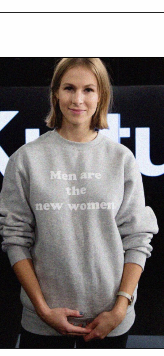 neverevercis's tweet photo. This Norwegian woman is a TRA, writing a book on the discourse on sex and «gender identity». She posed in this sweater a few years ago. Gotta love the honesty. https://t.co/tBVdCvvrVC