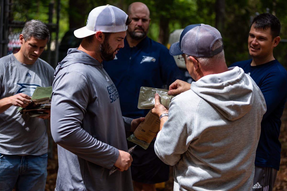 GSCoachHelton's tweet photo. Thank you, @sgtfriedel, for providing our staff with team bonding activities and educating us on ROTC and the many ways it benefits Georgia Southern and our students! #HailSouthern https://t.co/LP8rFKpoc2