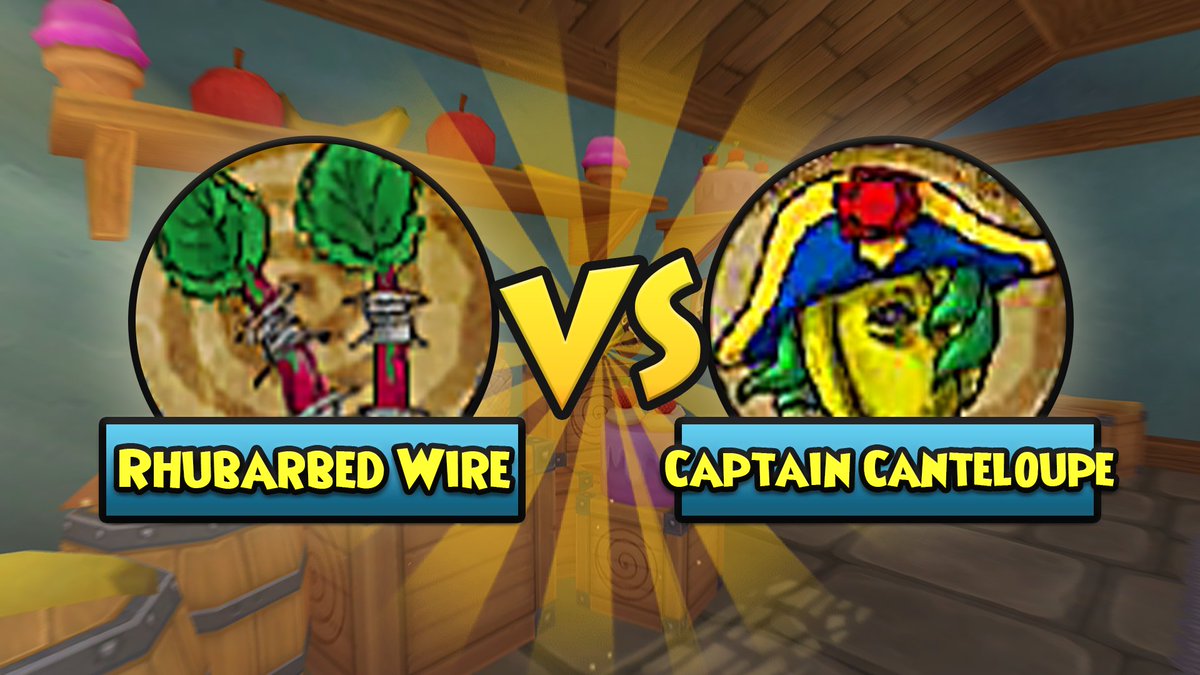 Wizard101's tweet photo. Round 7 of the Snack Showdown! 🥨

Vote for your choice in the comments! #Wizard101 #SnackShowdown

Remember, we're going to MAKE and EAT whatever wins. Today's vote puts Rhubarbed Wire against Captain Canteloupe. ✨ https://t.co/cevnyuzY1f