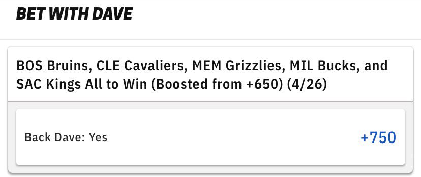 I put together a 5 team money line parlay.  It's boosted on #BarstoolSportsbook    Tell me how it loses