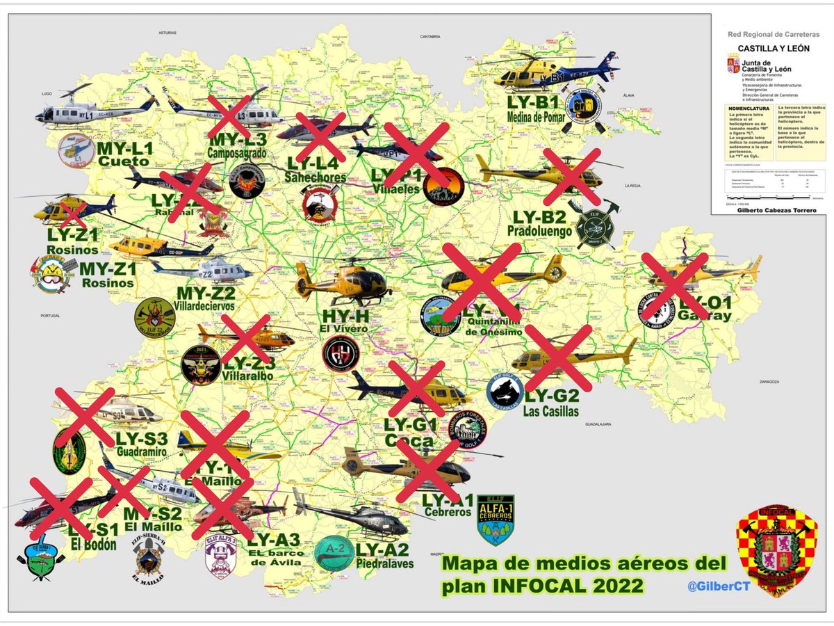 BBFFLuchaCyl's tweet photo. MAPA DE LOS MEDIOS AEREOS ACTIVOS EN @castillayleon el 26 de Abr de 2023.

SOLO 5 MMAA de los 21 en EPA.

¿Esta es la ampliación de medios @naturalezacyl ?
¿Provincias enteras sin MA en EPMedio?
¿Esta es vuestra mejor versión @jcyl?
¿Hasta cuando @mitecogob será el comodín? https://t.co/88U5qzenns