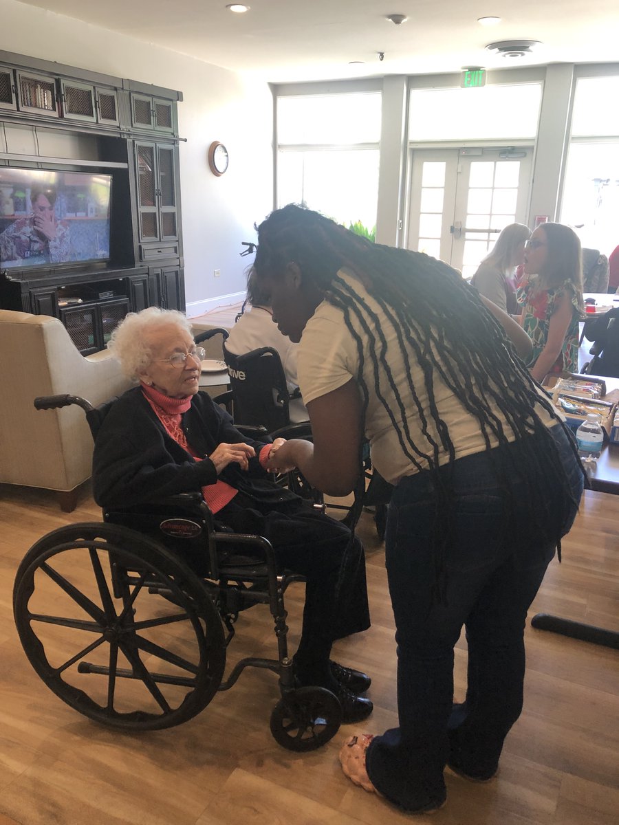 SummitDriveES's tweet photo. Our Girls on the Run voted on a service project and unanimously decided on Terra Bella Assisted Living, which is located adjacent to our school. We brought refreshments and Bingo and interacted with the residents. The residents loved spending time with the girls! #summitdriven https://t.co/mxk0WyD9RB