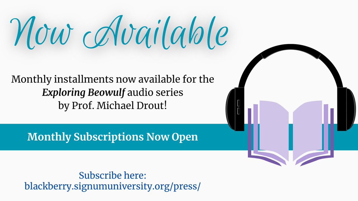 The next installment of <a href="/MikeDrout/">Michael Drout</a>'s EXPLORING BEOWULF is out on the 30th!

Listen to 3 audio episodes monthly as you go line-by-line through the poem.  1 additional topical episode is also presented each month. 

Sign up today! blackberry.signumuniversity.org/r/1qkOIe 

#Beowulf