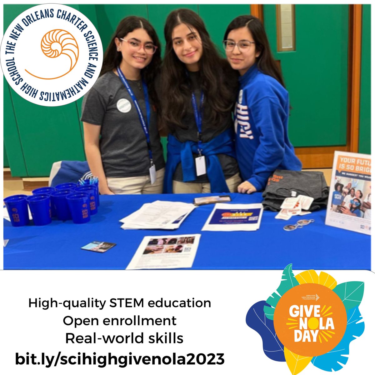 NOLAFSME's tweet photo. We're just days away from GiveNOLA Day. Make a gift to support STEM Education and brighter futures for youth in New Orleans!

Visit bit/ly/scihighgivenola2023 to make a gift now

#GiveNOLA #GiveNOLADay #givenoladay2023 #STEMed #noscihigh https://t.co/BKBM8lZ88t