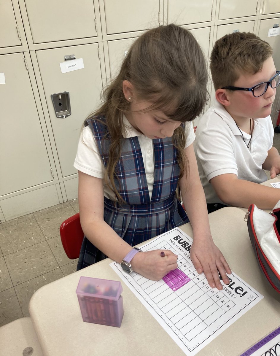 MrsBarlowSTJ's tweet photo. G is for Gum and Graphing! We tested who was able to blow a bubble &amp; then graphed our results. It was a quick experiment at the end of the day! Check out our results on the graph 📊 https://t.co/WfamqyKo9q