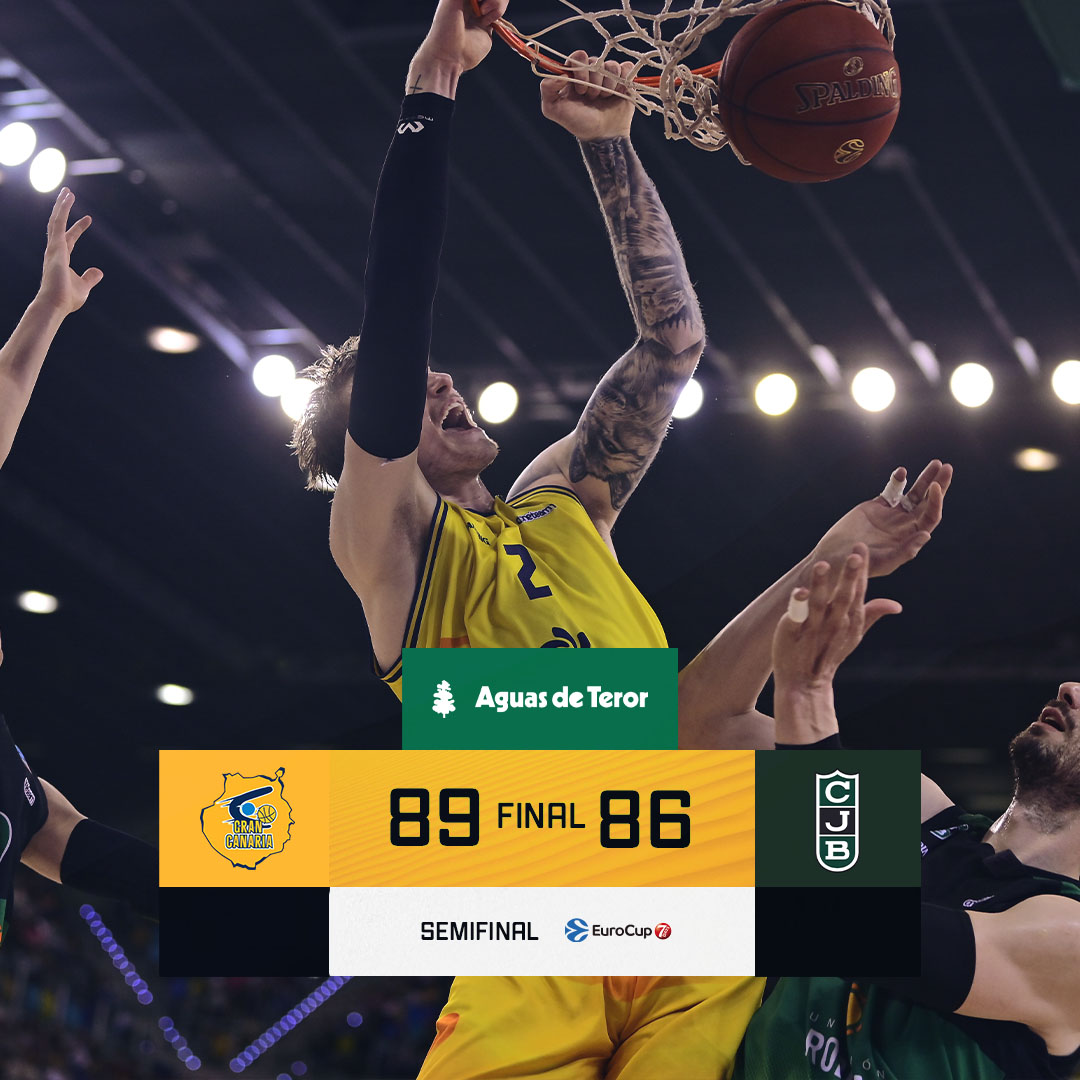 GranCanariaCB's tweet photo. 🏀Final:

🐥 Gran Canaria 89
🟢 Joventut 86

🔥 #VamosGranca https://t.co/VmRIZljGpR